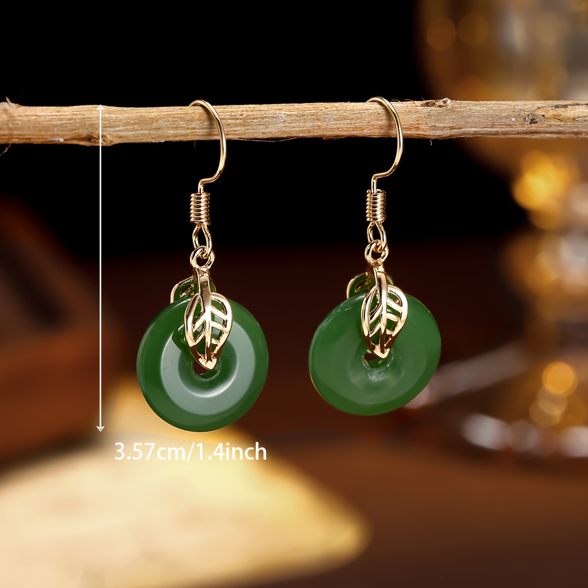 Women's Classic Leaf Floral Pattern Earrings with Synthetic Zirconia
