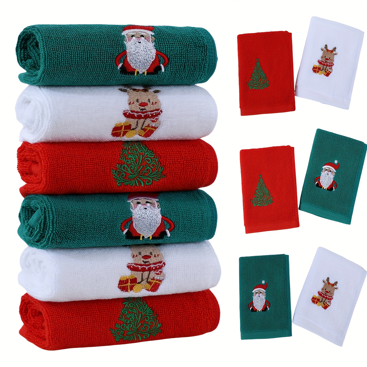 

2/3/6- Christmas Washcloths, 100% Absorbent Towels For Bathroom, , Gym, , , - & , , Absorbency, /㎡