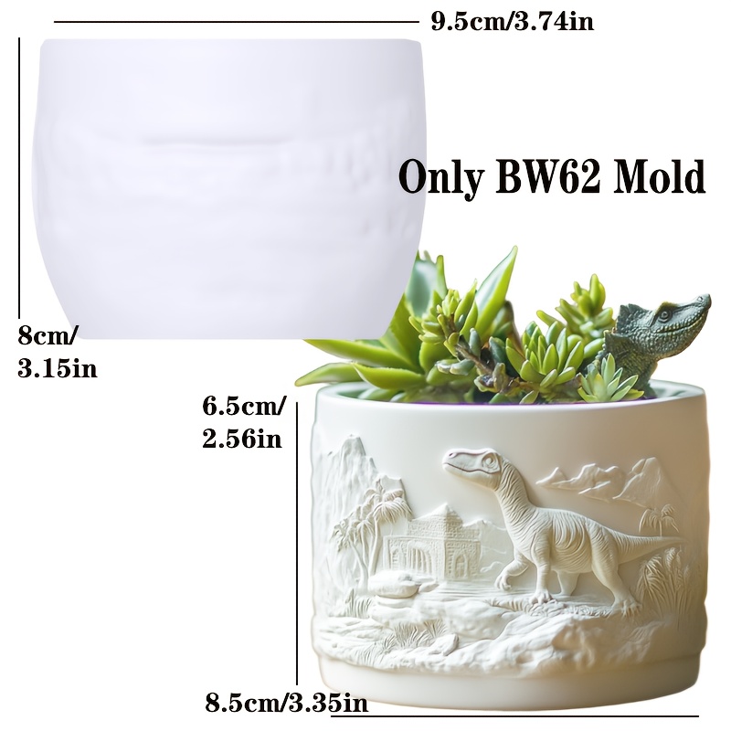 Image of Resin Casting Molds Dinosaur Flowerpot Pen Holder Silicone Mold Candle Cup Gypsum Clay Resin Craft Furniture Decoration Holiday Gift