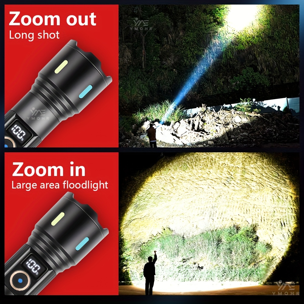 USB Rechargeable Powerful LED Flashlight with Long Range 800m
