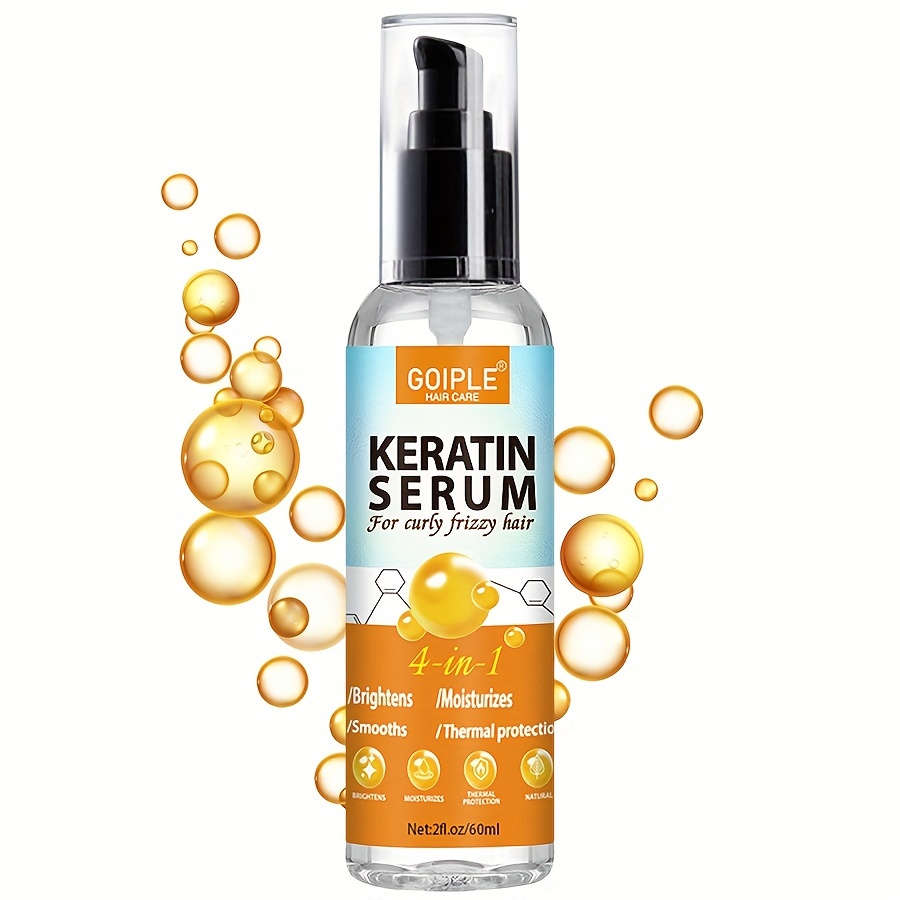 

Keratin Serum For Curly Frizzy Hair, Moisturizing, Smoothing & Thermal Protection, Suitable For Curly Hair