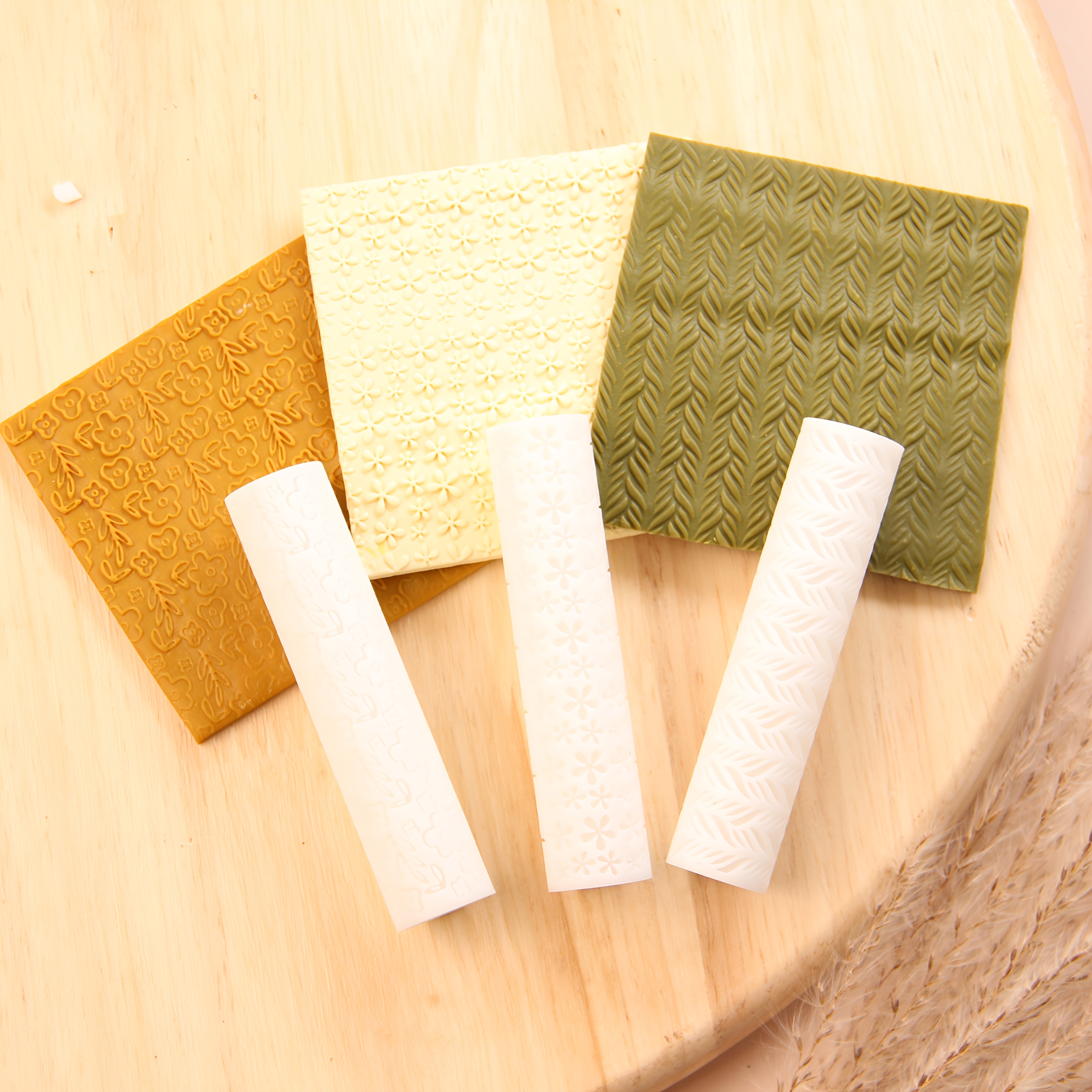 polymer clay texture roller floral geometric patterns Temu Australia