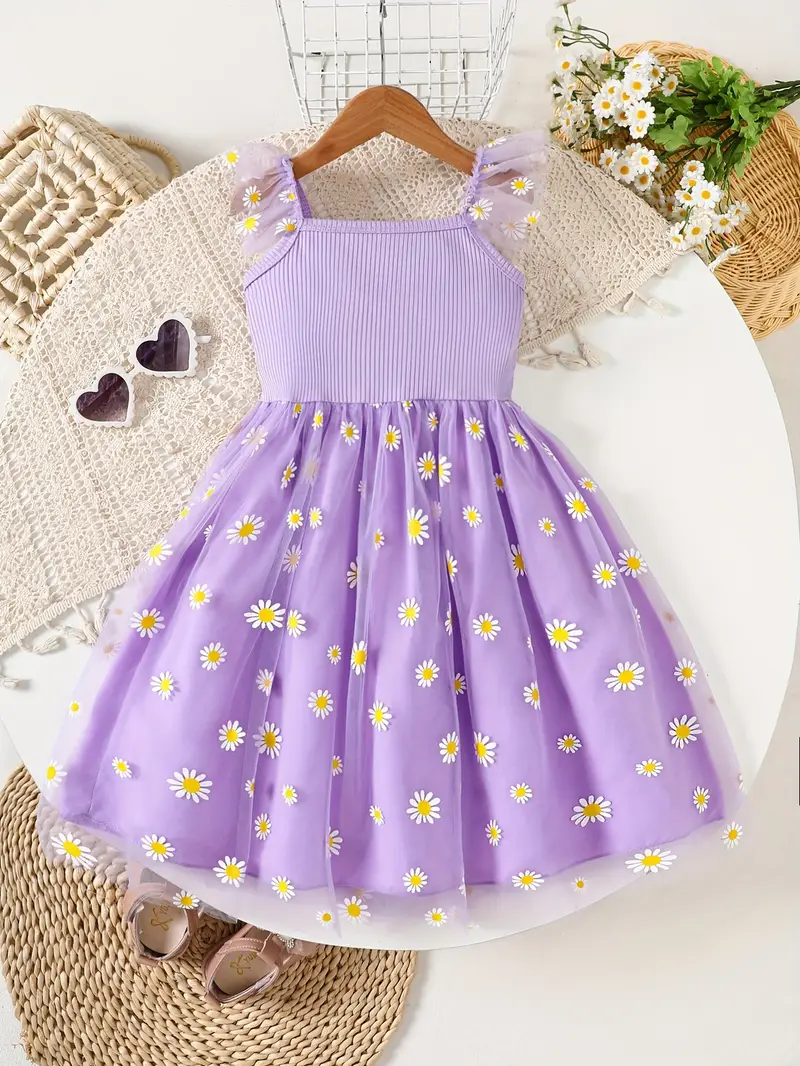 daisy purple dress Lavender Daisy Print Mini Dress