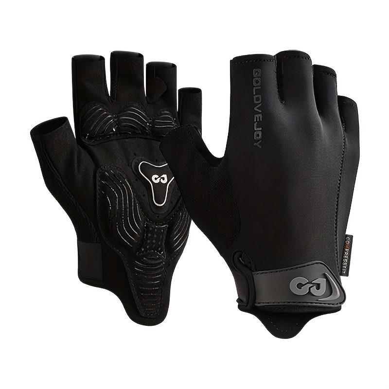 TEMU 1 Pair Of Half Finger Fitness Gloves For Men's And Women's Sports Exercise, Outdoor Cycling, Anti Slip, Breathable, Sweat Absorbing Gloves