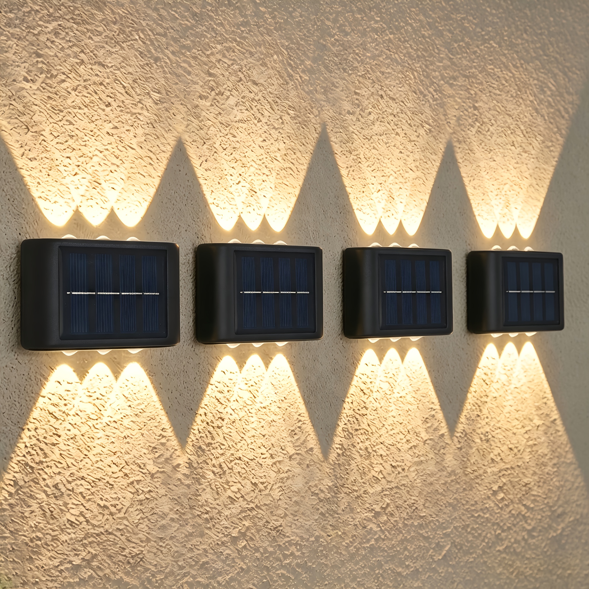 TEMU 2/4 pezzi 6 pezzi LED Perline Luce /Luce /Luce Solare da Esterno per Parete/Lampada Solare per Illuminazione Esterna/Lampada da Parete Esterna,