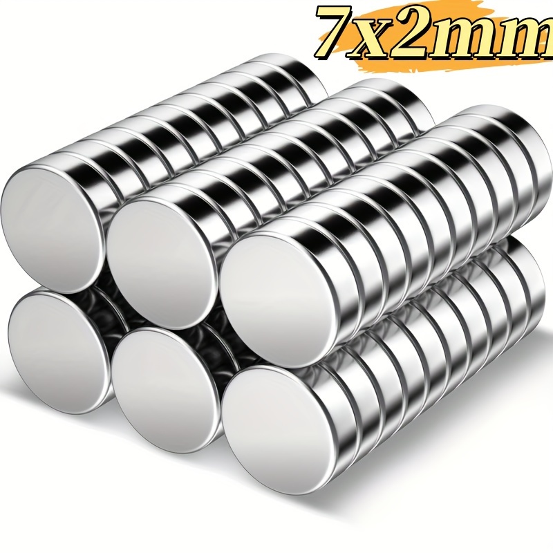 

200/300/400/500pcs, 7*2mm Round Magnets, Metal Cylindrical Earth Magnets, For Crafts, Offices, To Install, No Punching Required