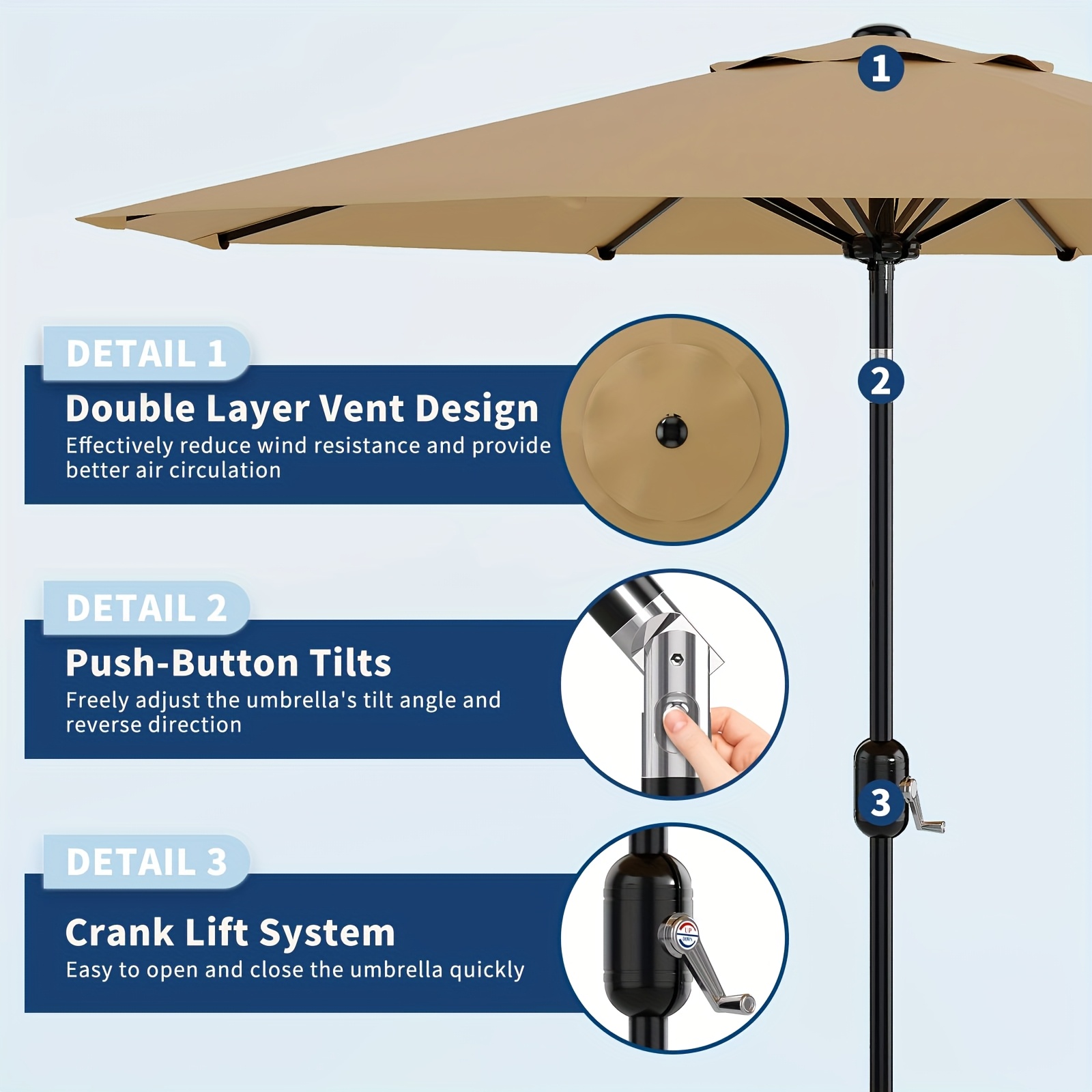 10 foot patio umbrella replacement canopy Formosa Covers 10 ft Cantilever Supported Bar Umbrella 8 Rib Replacement Canopy Taupe one_size