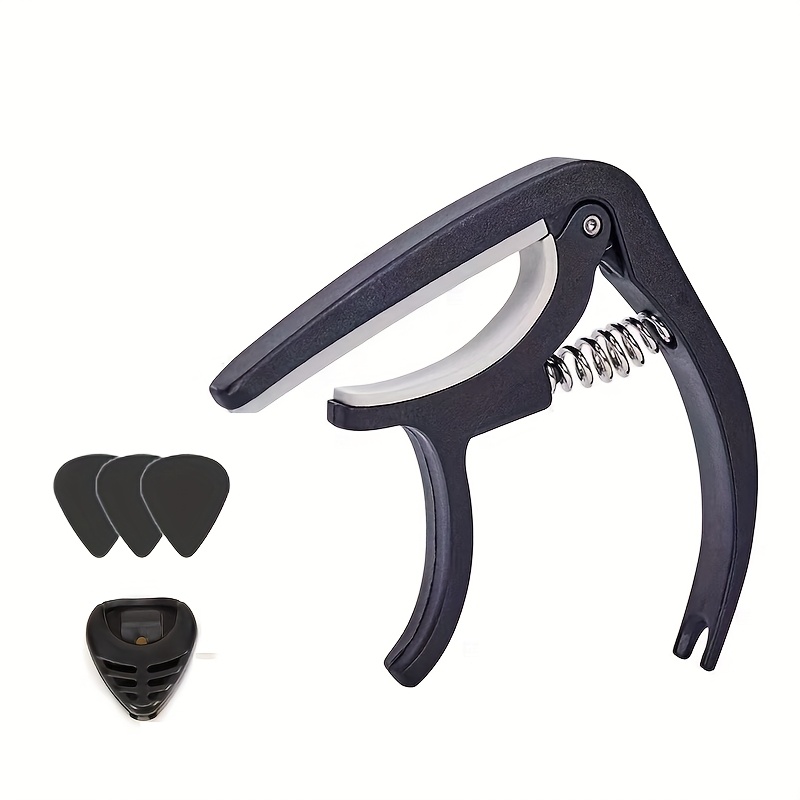 Guitar Tuner Clip Nylon Folk Guitar Ukulele Clip Tuner Clip Black Puller Box 3 Pullers
