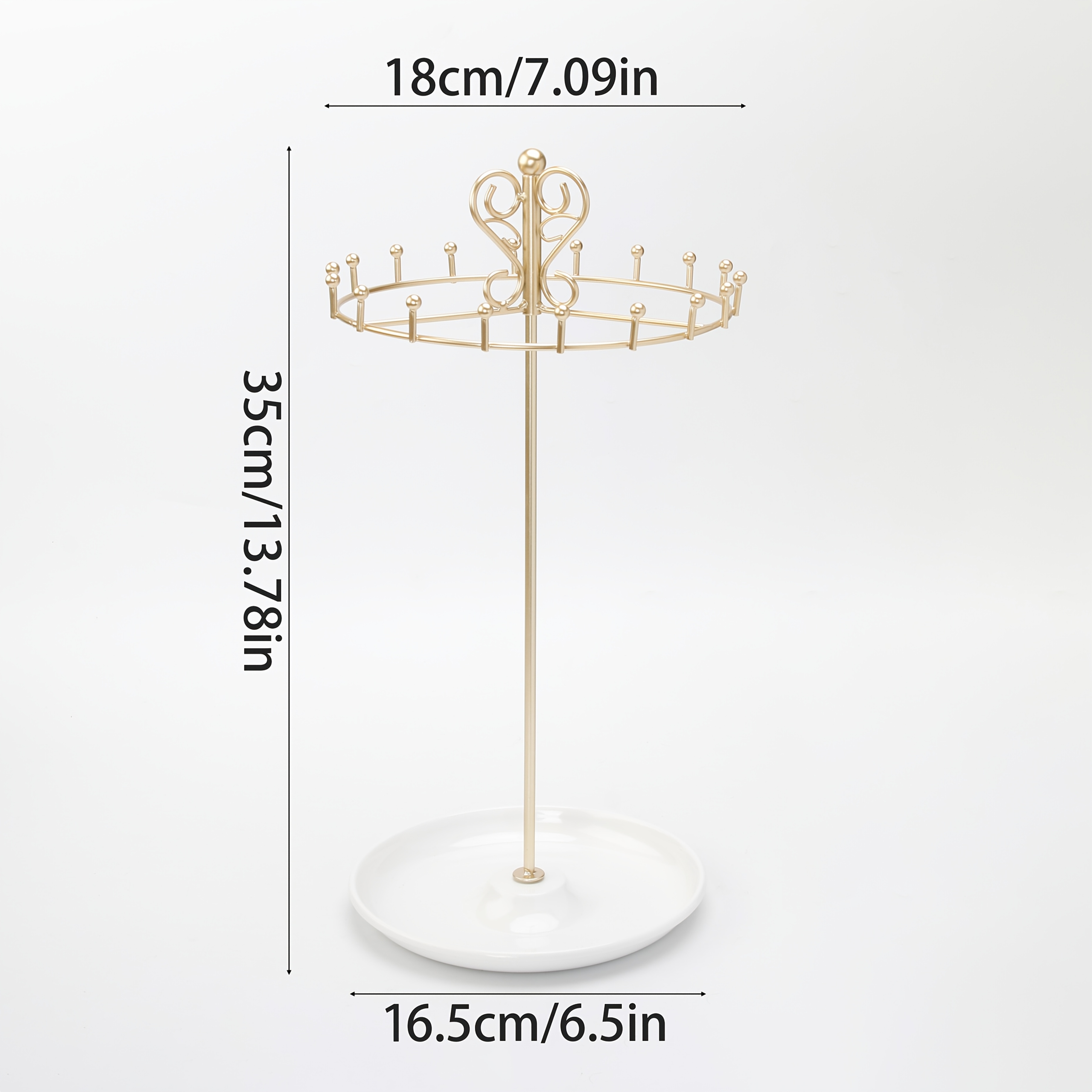 TEMU 1 Jewelry Display Stand, 35cm Tall Sturdy Metal Holder, Suitable For Necklaces, Earrings, Bracelets, Rings, For Display And Storage, Room