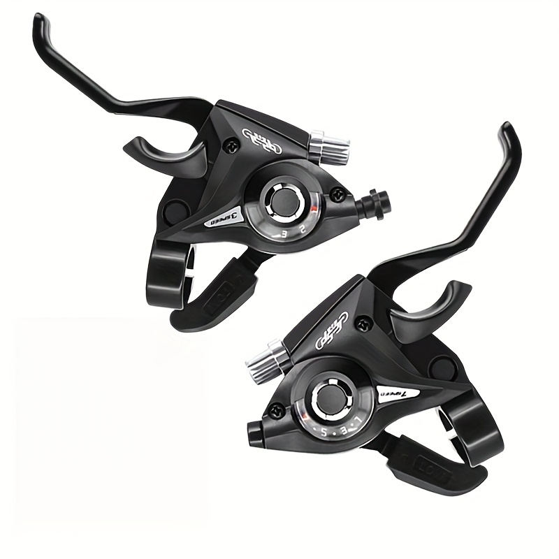 Bicycle Brake Lever 3x7 3x8 Speed Shifter with Gear Indicator and V-Brake Cable, Suitable for Mountain Bikes, Road bikes, MTBs, Single-Speed Cycles & Fixed Gears - Cycling Accessories, Bicycle Shifter Lever, Bicycle Complete Brake Systems, Cycle Gear Shifter, Bicycle Gear, Bicycle Gear Shifter Pair, Accessories, Ergonomic Design, Durable Construction, Highquality Components