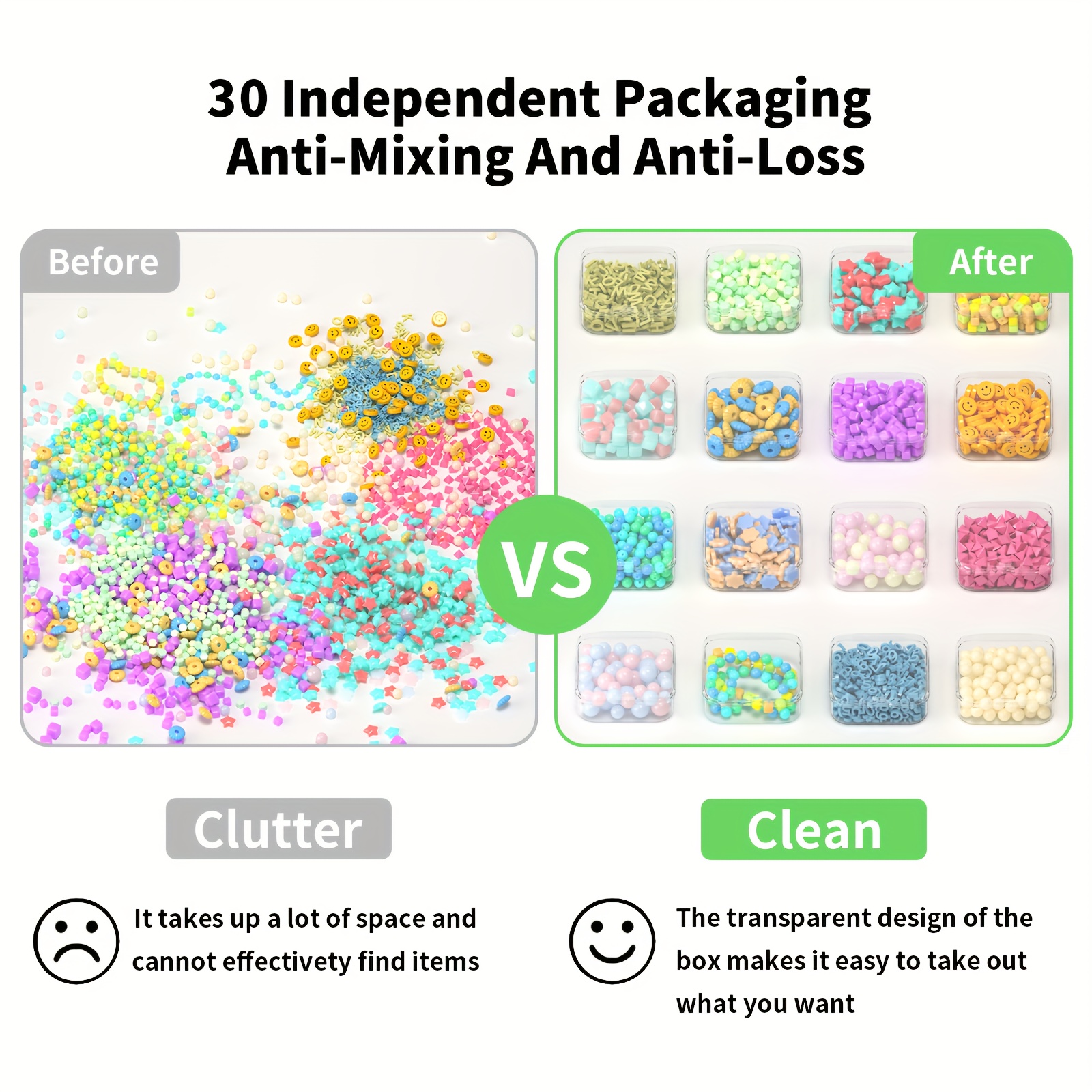 30 60pcs of small jewelry storage boxes and plastic storage boxes mini transparent jewelry storage boxes with opening and closing lids and rectangles for making   craft nails for bracelets Product details 7