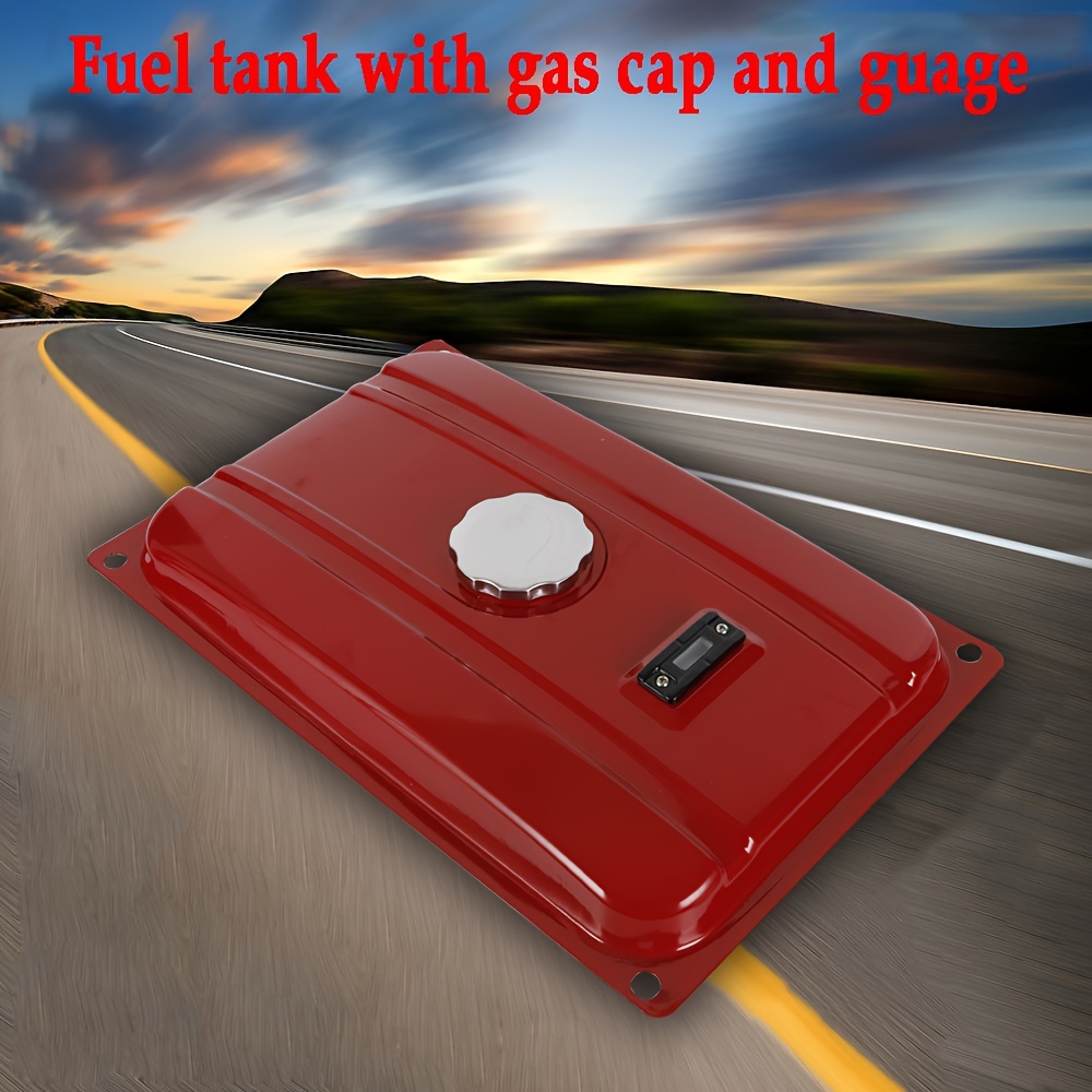 

5-gallon Universal Generator Gas Fuel Tank W/ Chrome Cap Gauge Petcock Valve Red