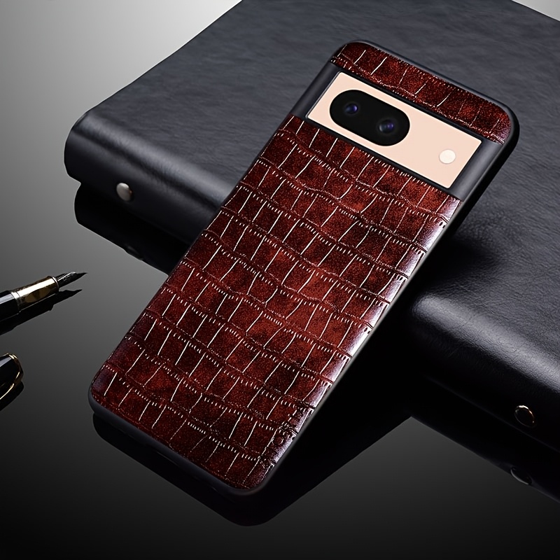 TEMU Faux Leather Phone Cover For Google Pixel 9a 8a 9 8 Pro Xl, Premium Faux-alligator Print Pattern Protective Phone Back Cover Forgoogle Pixel 7a
