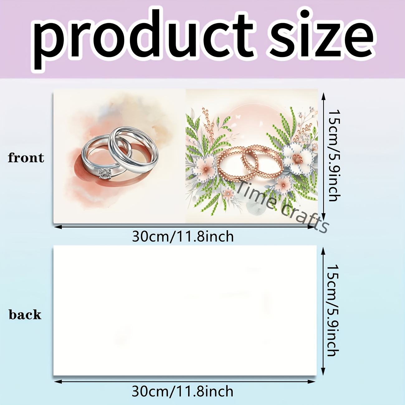 TEMU 6pcs Romantic Ring Diamond Painting Greeting Card Set, Elegant Warm Style, Full And Ceremony, Round And Irregular Diamonds, For Holiday Party