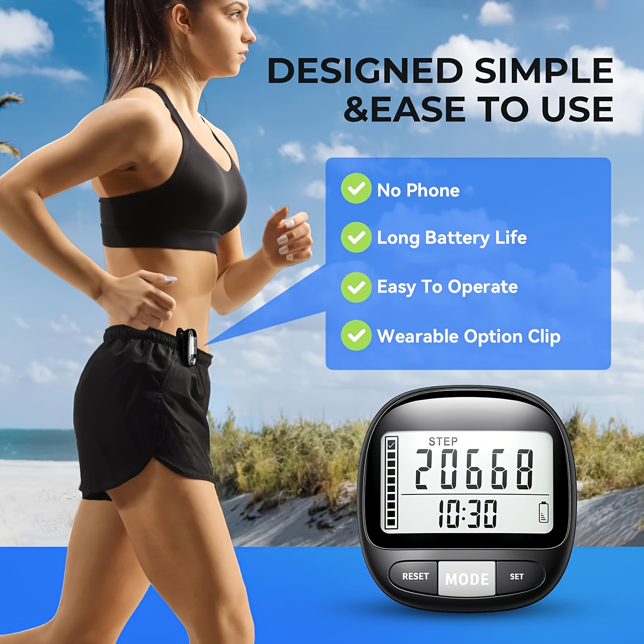 3  pedometer with 7 day memory simple pedometer for walking steps and miles precise pedometer suitable for men women adults and the elderly portable mini pedometer with clip and strap essential for outdoor travel