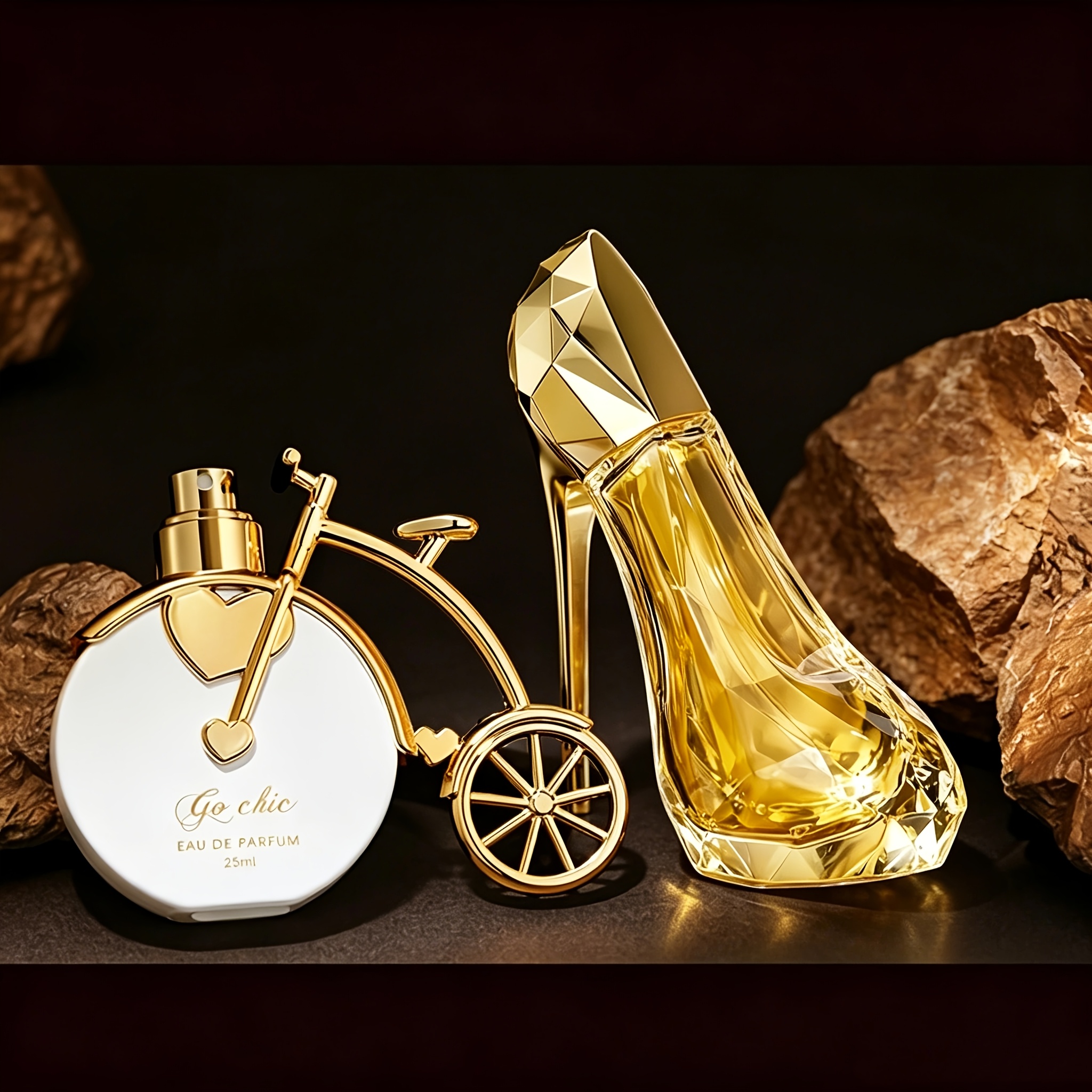 Image of 2pcs Perfume Set Total, High Heels And Bicycle Shaped Bottles, Sweet Floral Gourmand And Oriental Floral Scent, Long-lasting, Cost- Gift For Mother's Day Birthday Use