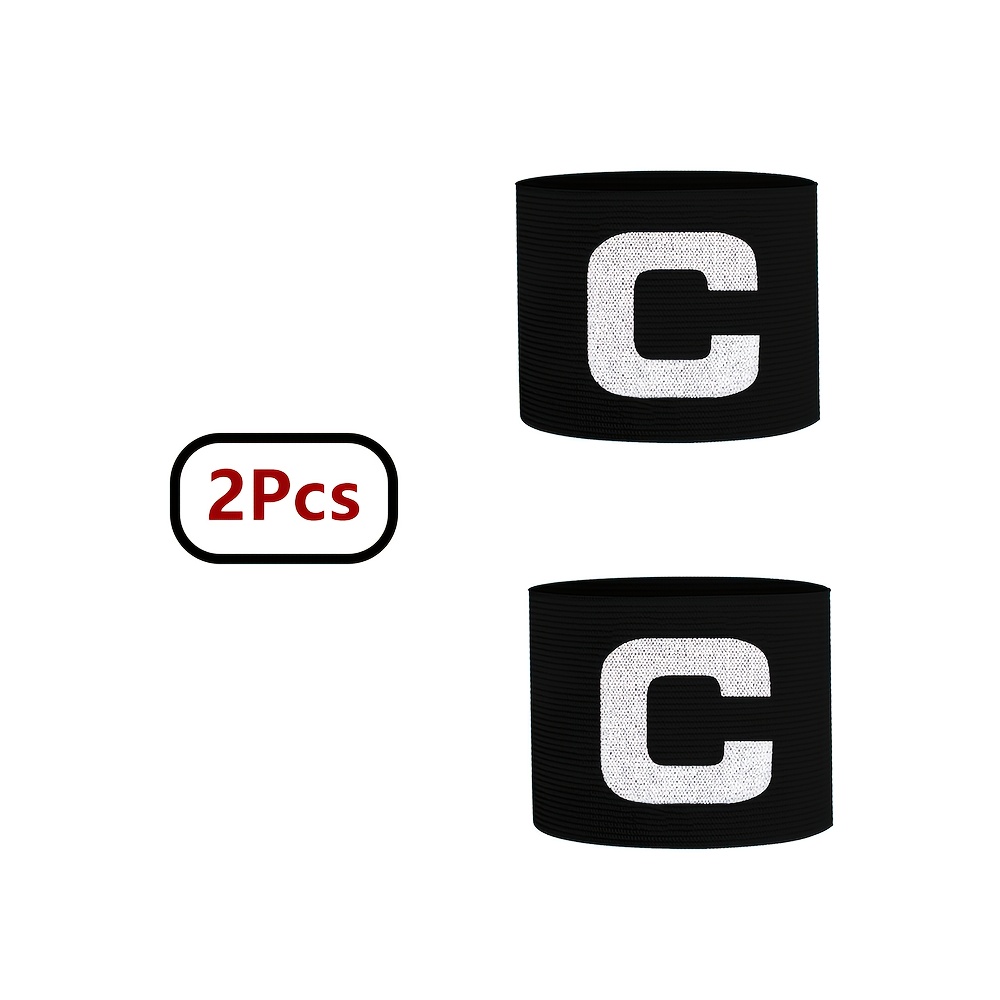 TEMU 2pcs Brassards de capitaine de football, Brassards longs de football américain durables, Nylon élastique réglable avec C, pour l'entraînement et