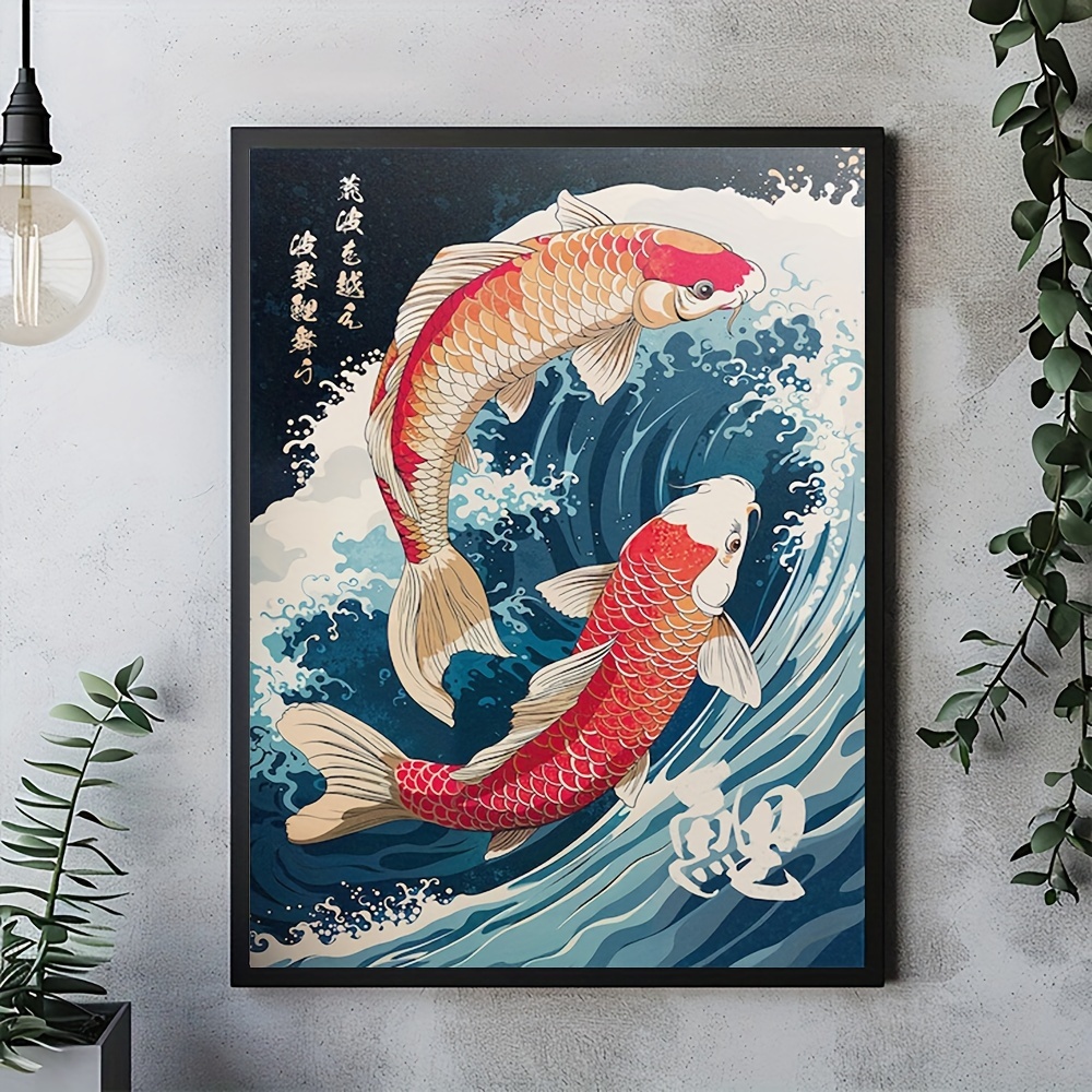 錦鯉 絵画 額入り