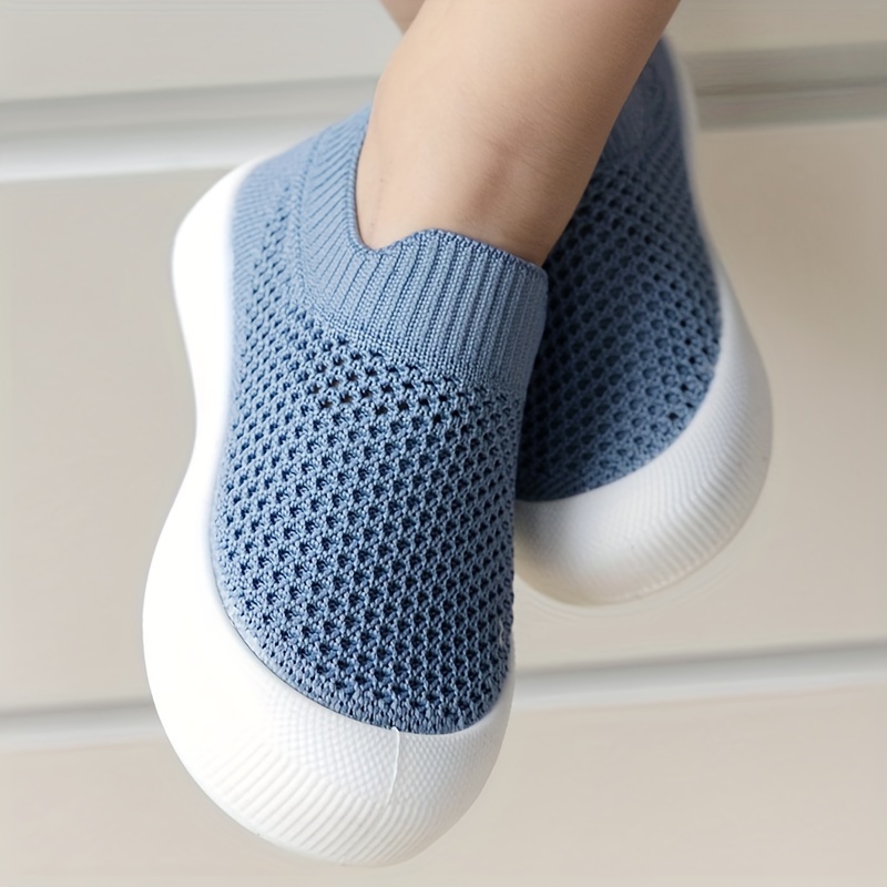 Casual Comfortable Solid Color Slip On Low Top Woven Shoes for Baby Boys, Breathable Lightweight Walking Shoes for All Seasons