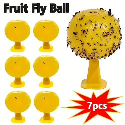 7pcs insect sticky ball set with base indoor outdoor fruit fly traps mosquito moth and wasp killer