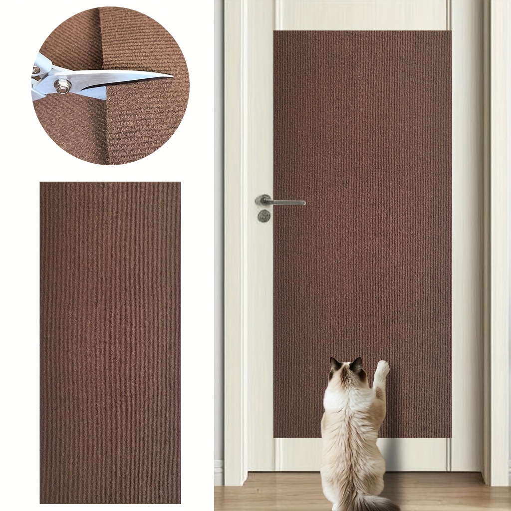 TEMU Self-adhesive Cat Scratching Mat - Scratch-resistant Felt & Durable Polyester Multi-cat Climbing Mat For Walls, Furniture, Indoor Cats -