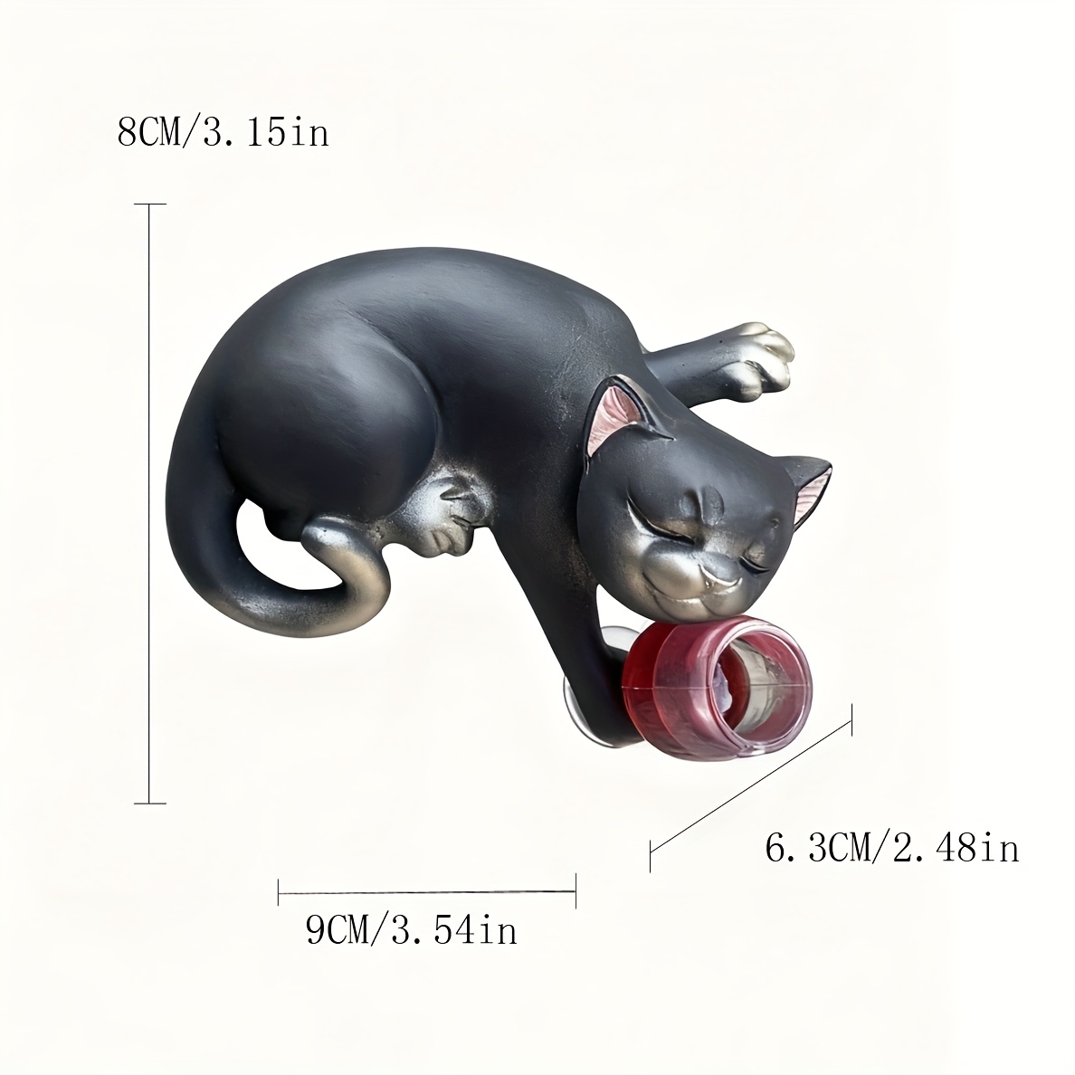 Image of Cute Kitten Drinking Red Wine Craft Flower Plate Hanging Ornament / Flowerpot Rim Hanging Decoration / Courtyard Garden Flowerpot Decorative Ornament / Gardening Craft