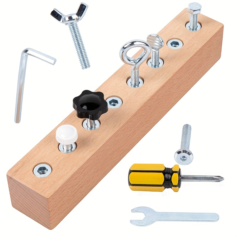 Screw Tightening Game, Wooden Screw Tightening Assembly And Disassembly, Hand-eye Coordination Grasping Wooden, Daily Life Area Material Teaching Aids