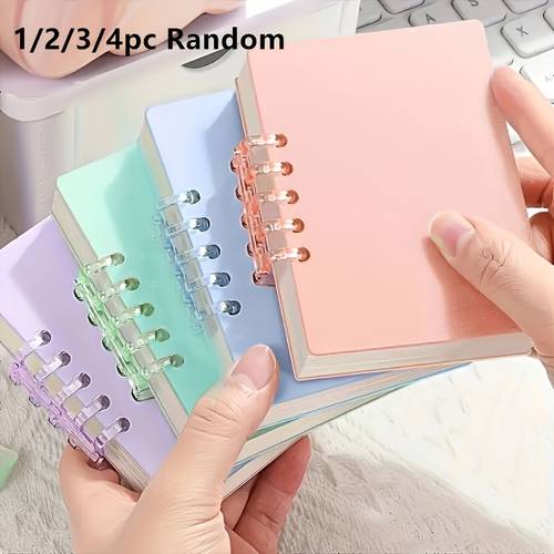 1pc 2pcs 3pcs 4pcs random color a7 spiral notebook light 86 sheets thick paper portable pocket size elastic closure suitable for travel and holiday gifts halloween thanksgiving christmas