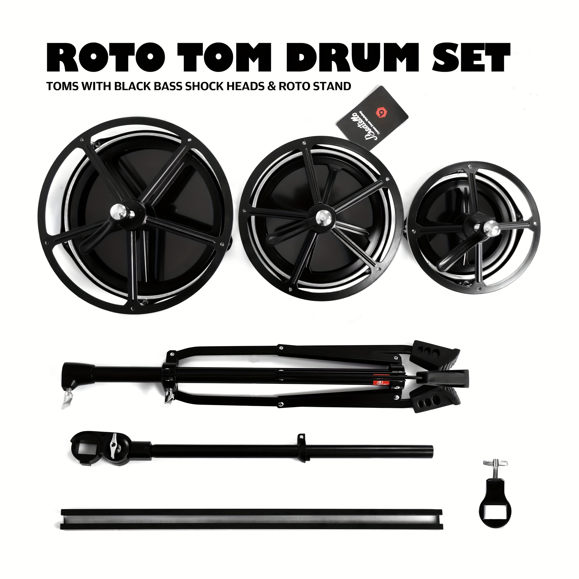 jbk drums   tom drum set   tuning without tools variable pitch diverse timbres quick installation three tom on a   stand adjustable height Product details 3