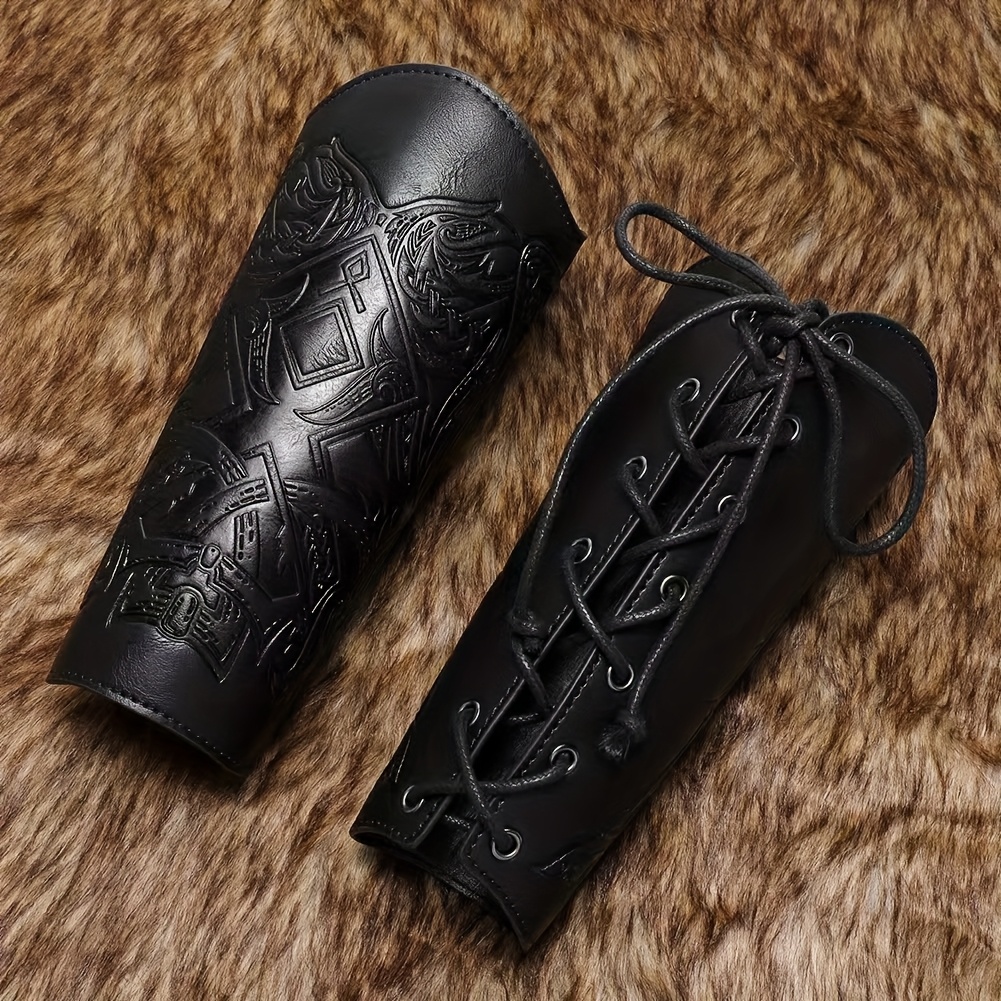 Image of Viking Medieval Armor Bracers Armband Wrist Guards Cosplay Halloween Costume Additions