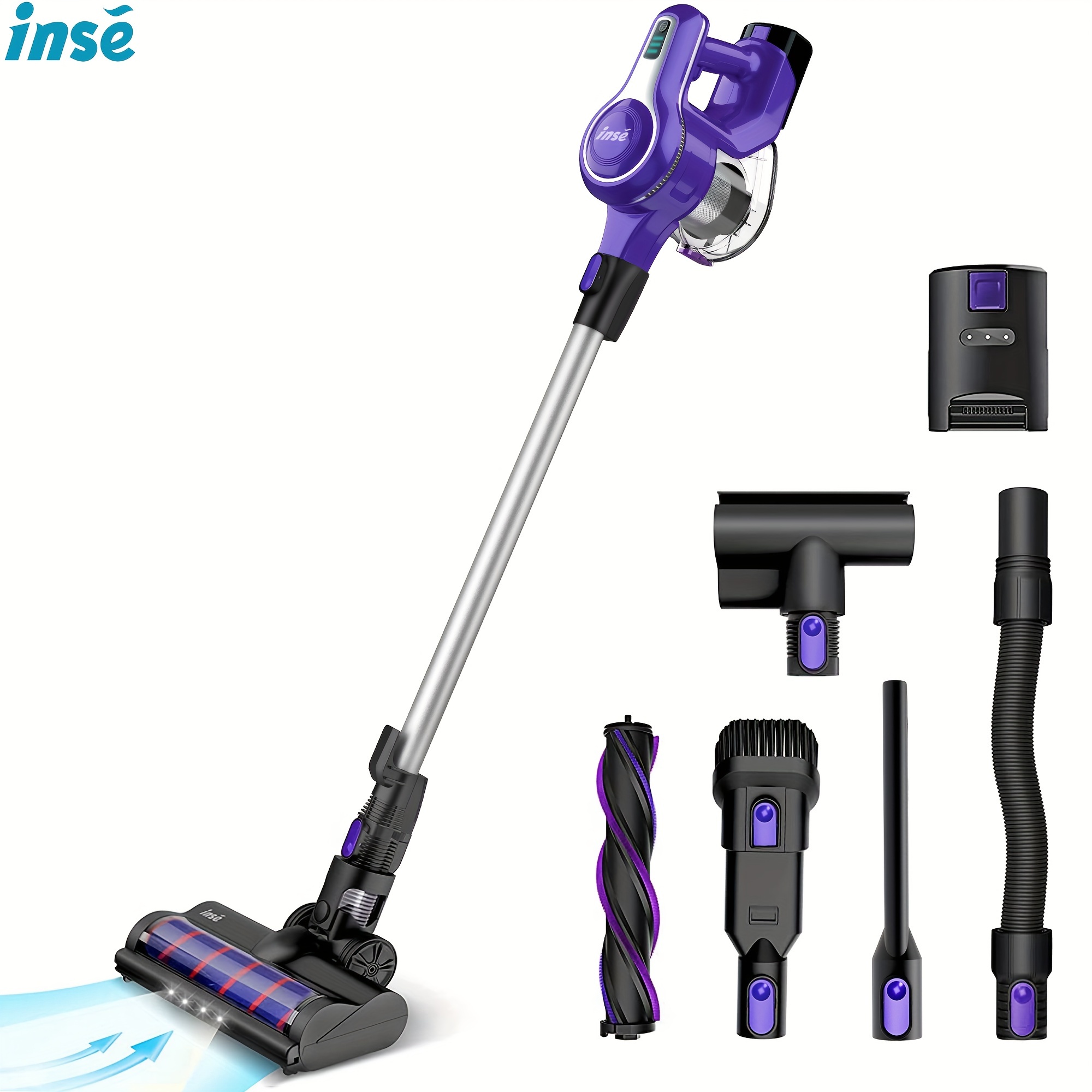

S6x Cordless Vacuum Cleaner, 30kpa 250w Brushless Motor Stick Vacuum, Up To 45 Mins Runtime 2500mah Rechargeable Battery, For Carpet Hard Floor Pet Hair