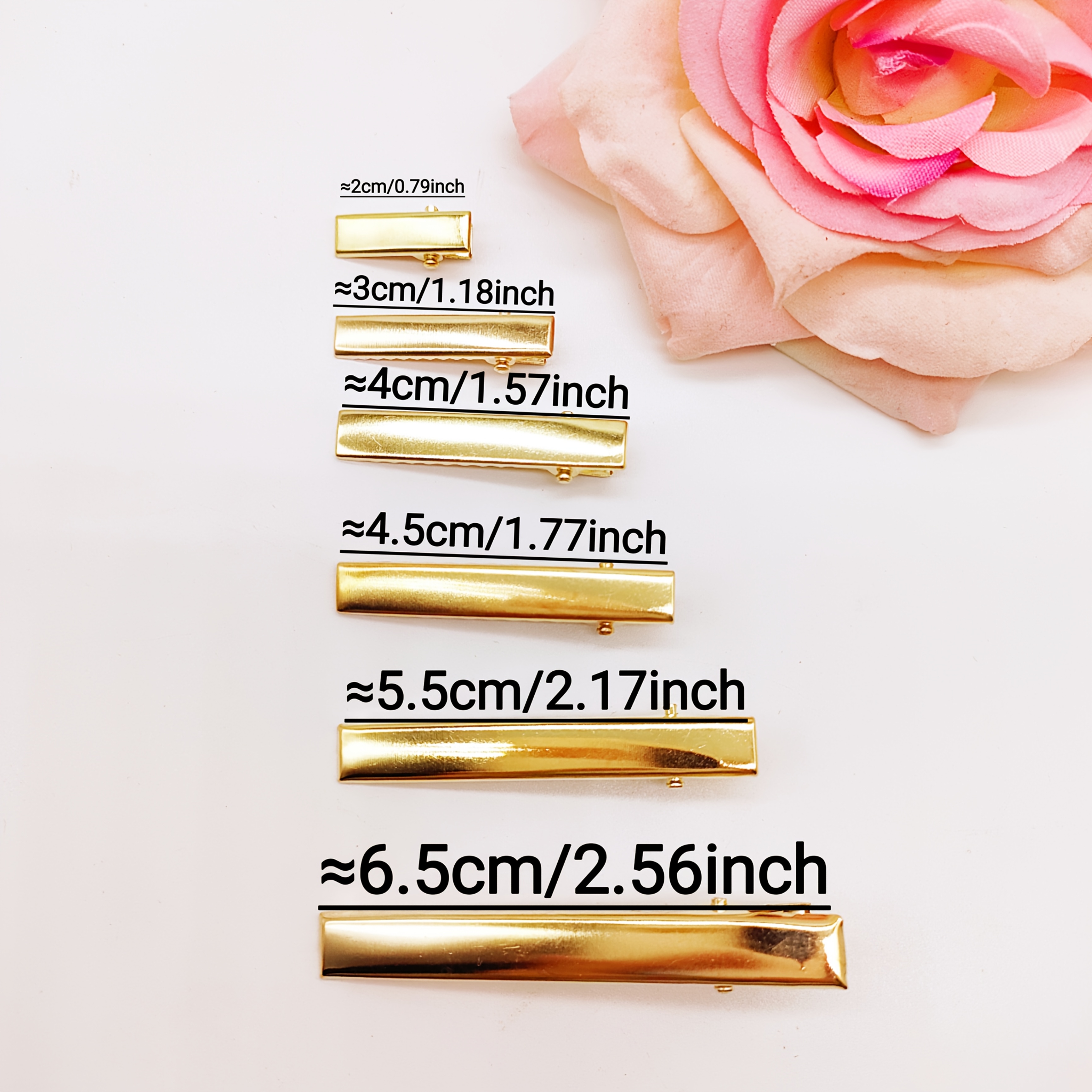 50pcs chic golden hair clips 6 stylish metal - Temu display picture 2