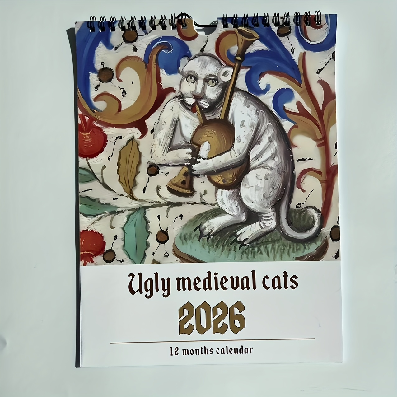 Calendrier Mural « Chats Bizarres De La Renaissance » 2026, Calendrier Humoristique Et Amusant De Chats Médiévaux 2026, 12 Illustrations Hilarantes De Chats De La Renaissance (1pc