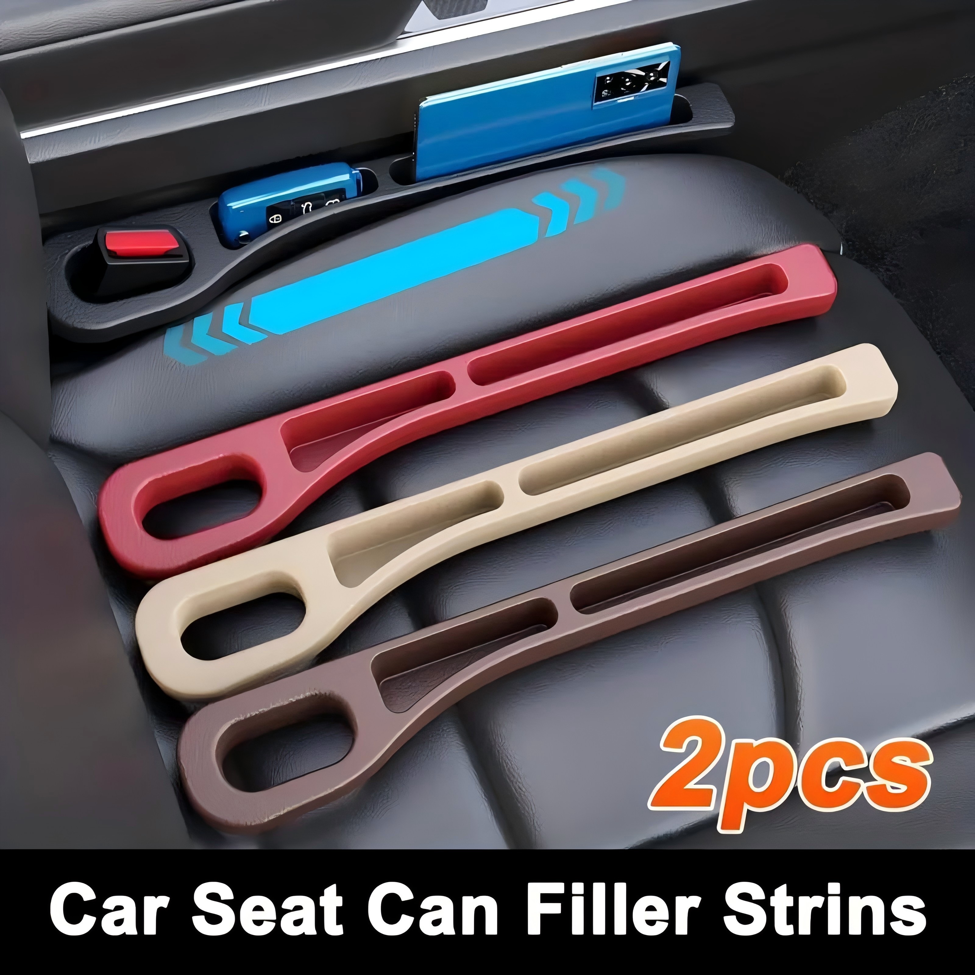 

2pcs Driver And Co- Seats Car Seat Gap Plug Strips, Double Slot Design For Organizing Keys, Phones, Cards, , Leak Proof And Made Of Pc Material