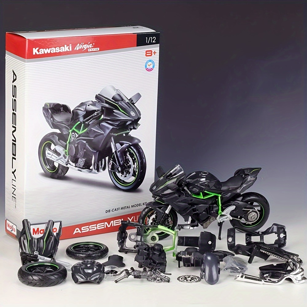 

1:12 Scale Diy Toy - Alloy Motorcycle Model For , Black Aluminum, Push-powered Car Accessory, Gift