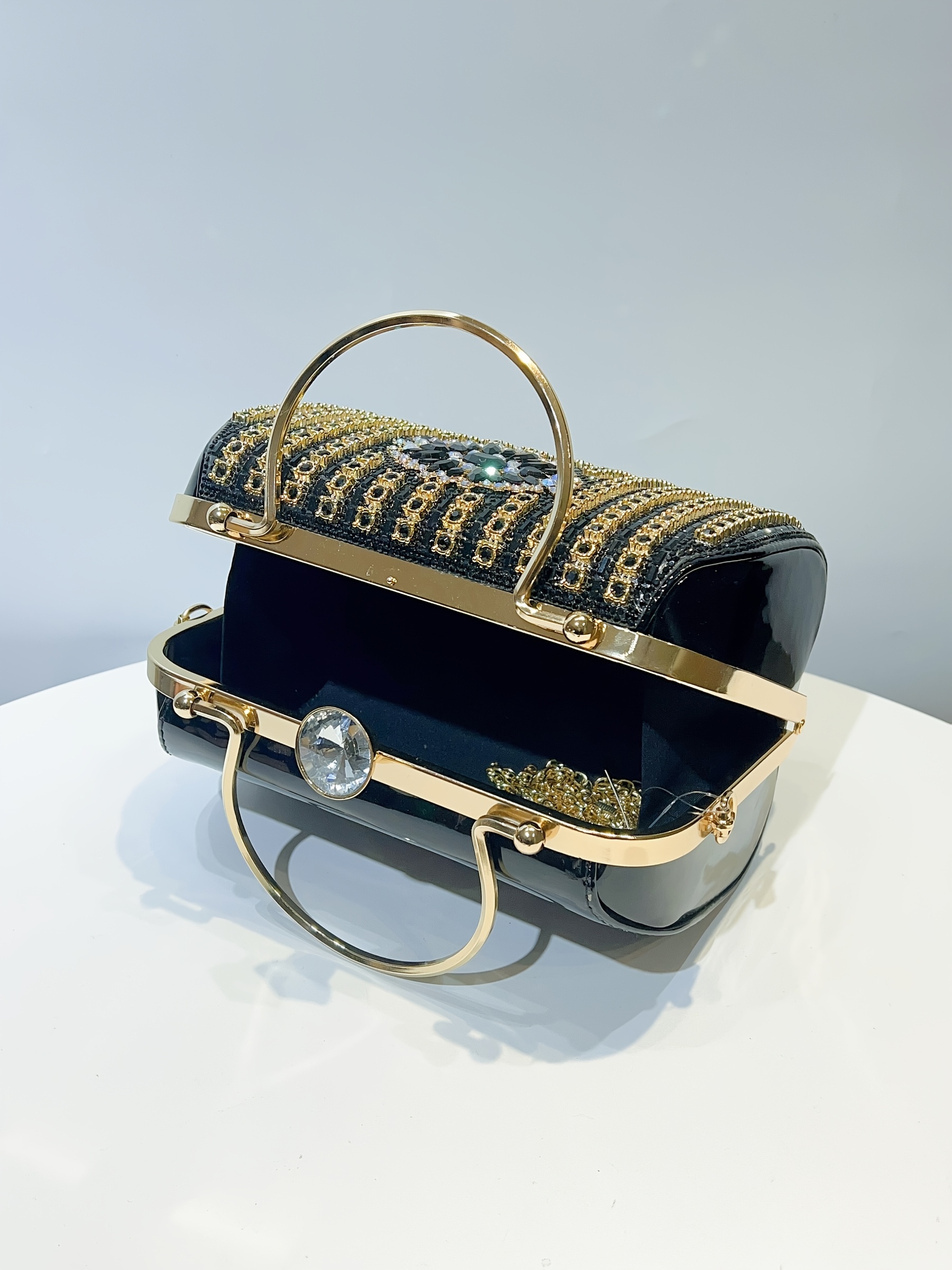 elegant   embellished large evening handbag crossbody bag detachable strap sparkly dress wallet clutch for weddings prom   for party banquet Product details 11