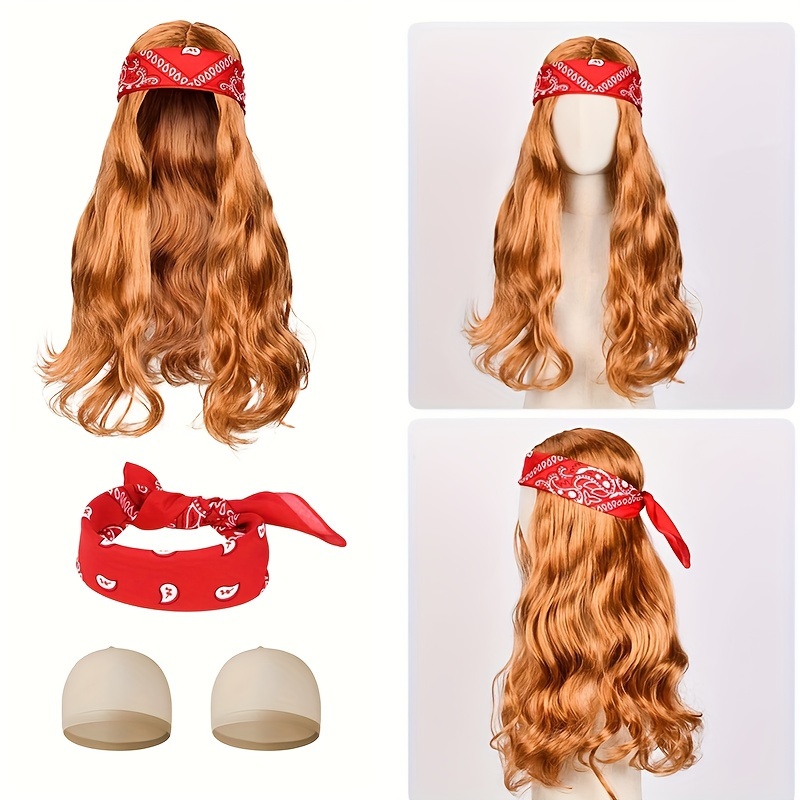 Retro 80s Disco Punk Wig Dress Up Costume Accessories Set Gothic