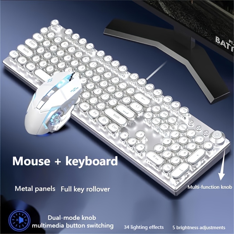 

Steampunk Real Mechanical Keyboard, Mouse, Headset Set, , Desktop Computer, Gaming, , Office Notebook