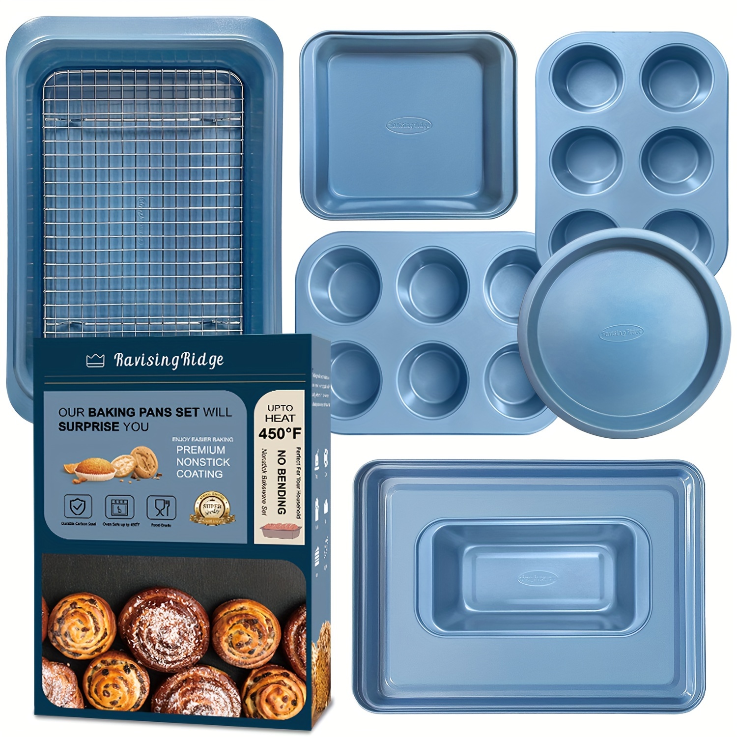 

8pcs Pans Set Nonstick , Pan Organization, Bi- For Sheet, , Pans, And , Duty, Dishwasher Safe For