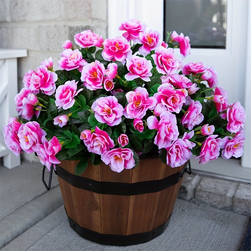 4pcs uv resistant   artificial flowers lifelike   camellia plant for home decor reunion christmas thanksgiving   tabletop placement no container fabric material   room types no electricity or battery needed