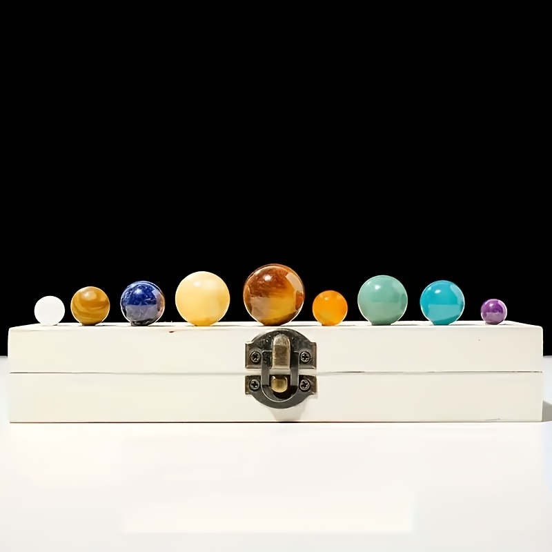 

9pcs Luxury Set: 9 Science Popularization Solar System Tabletop With Jewelry Decorations And Gift Box