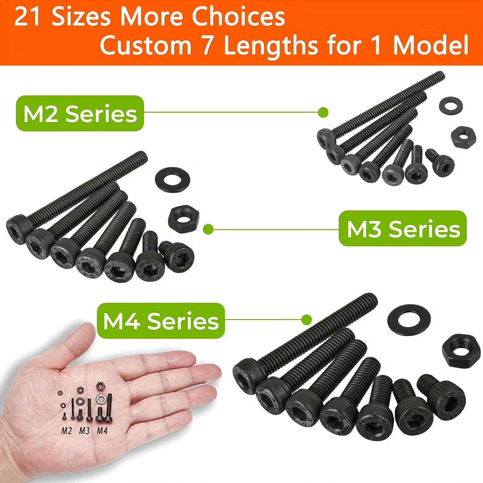 Surtido de pernos métricos de 1260 piezas, de 4 mm a 30 mm, acero aleado de grado 12.9, cabeza hexagonal, rosca a la derecha, kit de tornillos industriales, tuercas, arandelas, chapado en zinc negro, duradero y resistente a la corrosión.