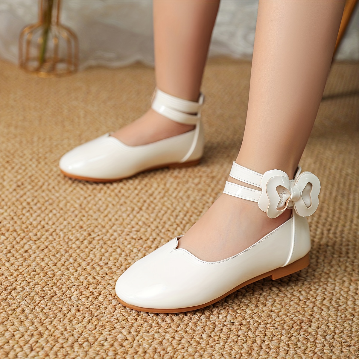 TEMU Fashionable Shoes Girls' Flat Shoes Toddler Girl Shoes White Shoes Princess Shoes Kids