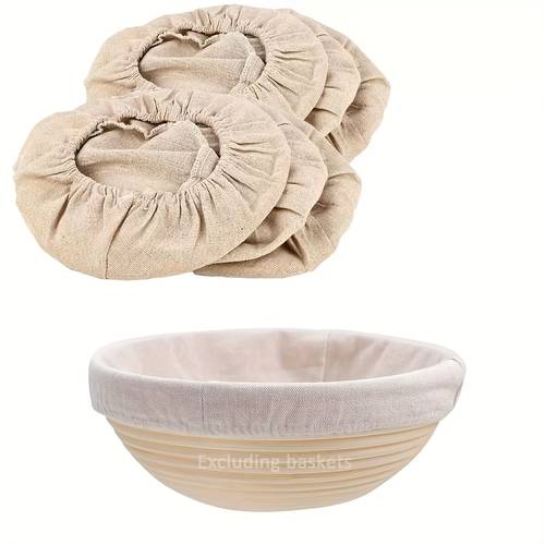 3 oval and round bread fermentation baskets with cloth padding round padding oval natural rattan baking dough sourdough basket cover