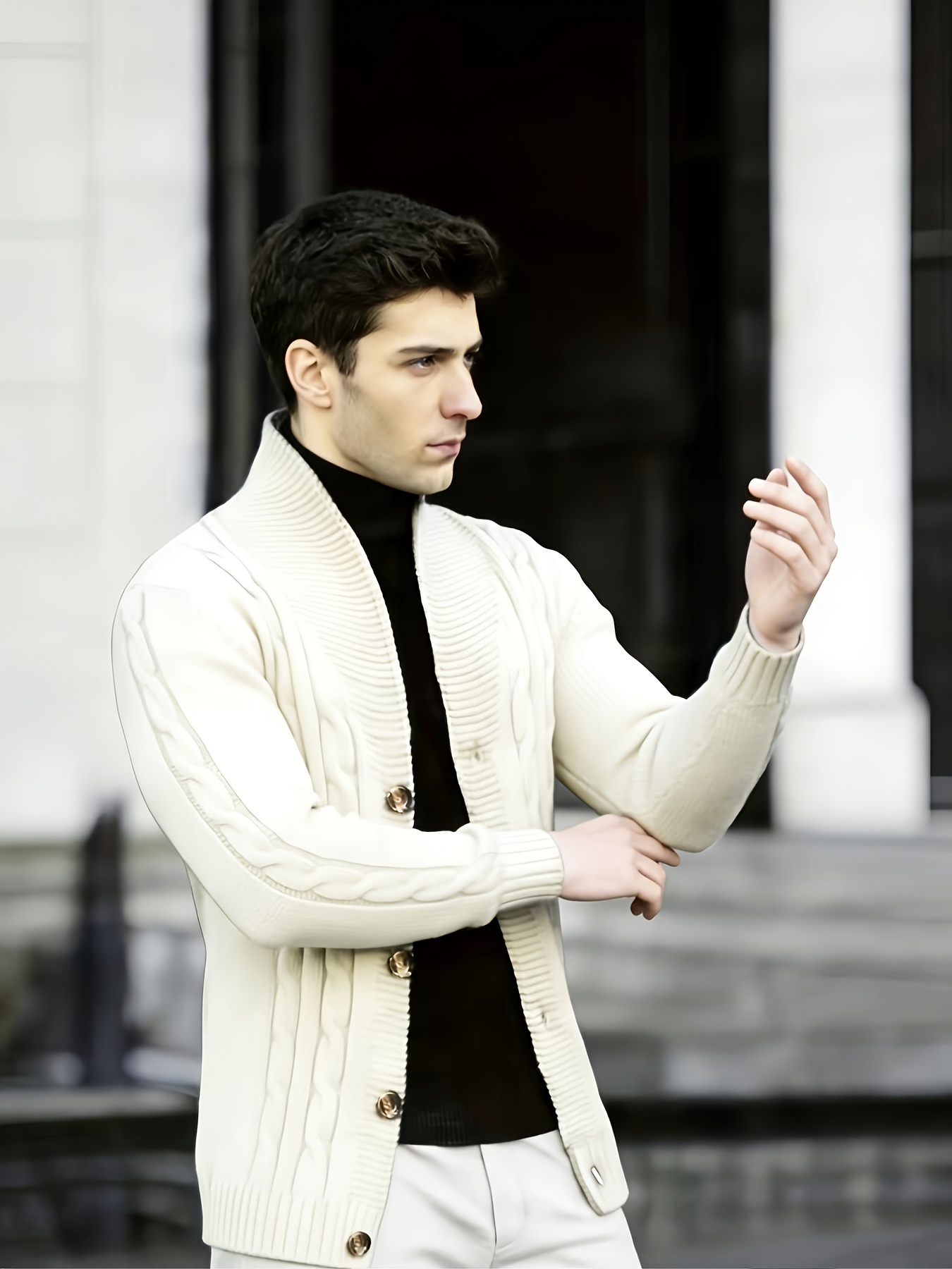 exclusive Knit Long Sleeve Pullover Sweater Temujin OBM Men's Fashion New Twist Solid Color 9 exclusive Knit Long Sleeve Pullover Sweater Temujin OBM Men's Fashion New Twist Solid Color - Image 9