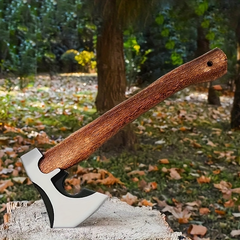 

Axe 2 Styles, Professional 15-inch Patio Axe, Hand Double Sided Carbon Steel Blade Set, Sharp With Wooden Handle, Hand Carving Axe For , Gardening