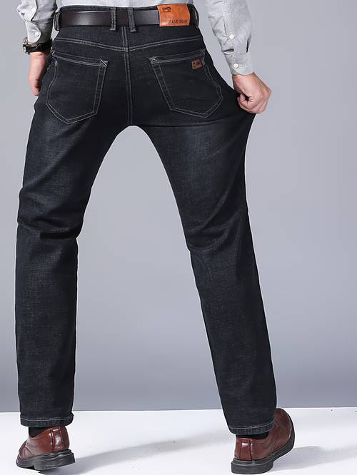 mens regular fit jeans leg denim slightly stretchy with zip closure machine washable ideal for