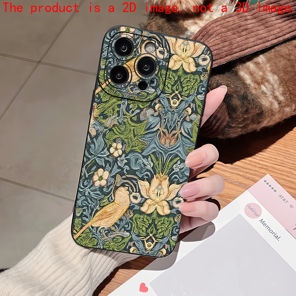 TEMU Phone Case: 2d Flat Ornate William Style Tpu Phone Case Suitable For Iphone17, 16, 15, 14, 13, 12, 11, 8, 7, X, Xs, Xr Models. Durable, High