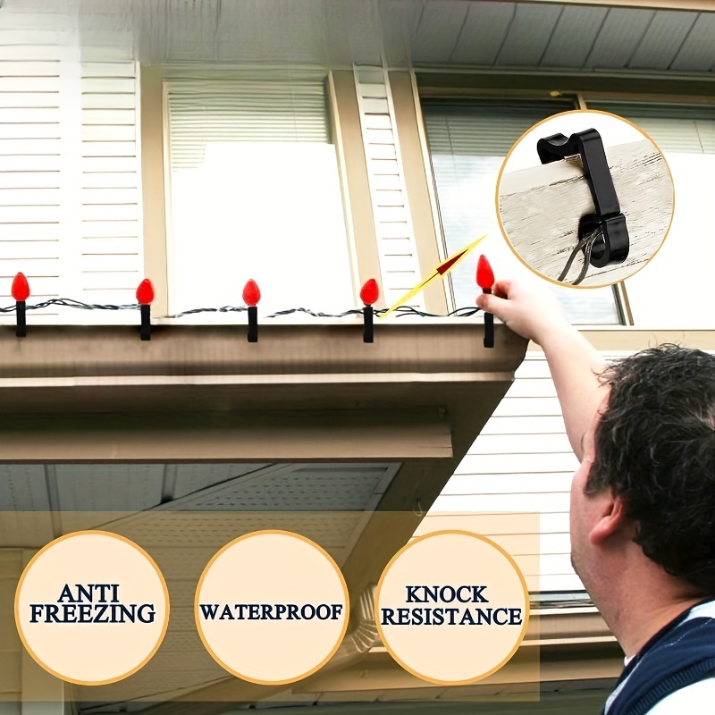 Gutter Light Clip Hook Outdoor Hanging String Lights Black Temu