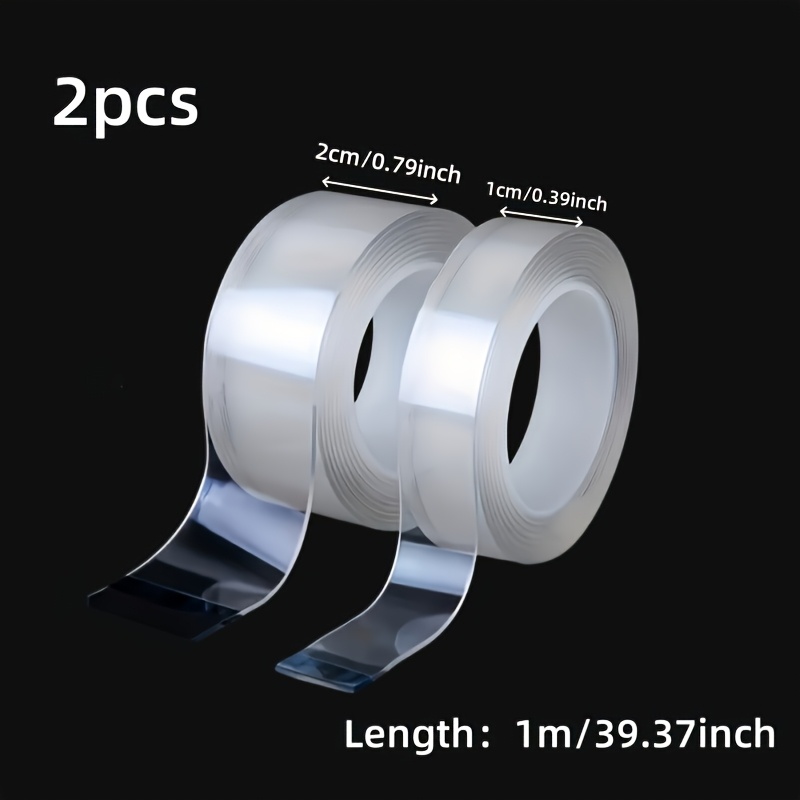 2-Pack Super Strong Double-Sided Tape, Reusable, High-Strength No Residue, Suitable for Home, Office, Car, Hand-Painted Wallpaper, and More - 32+ Uses Including Wall Hanging Decor, DIY Projects, Multi-Purpose Adhesive, Durable Sticky Strips